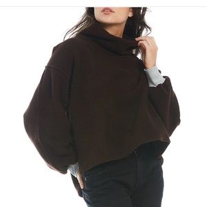 Free People Elk Mountain Fleece Funnel Neck Pullover